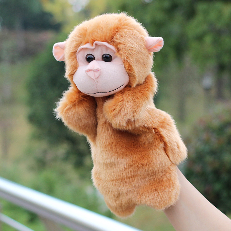 小猴子手偶 毛绒动物卡通手指偶讲故事必备指偶定制logo