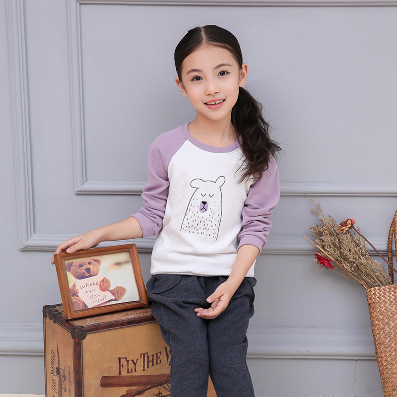 candydoll 女童卫衣2016秋季新款童装 韩版卡通拼色儿童卫衣