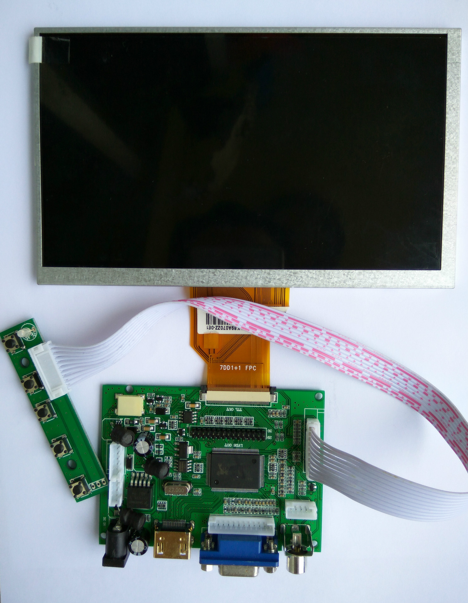 tft7寸液晶屏800*480驱动板带v