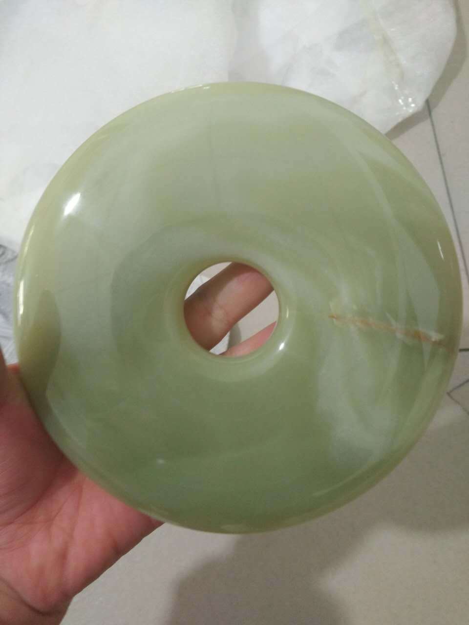 新颖阿富汗玉平安扣摆件玉石青玉白玉平安扣