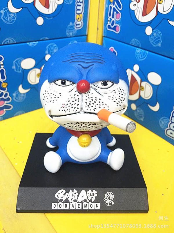 恶搞 机器蓝猫抽烟 摇头 汽车摆件 小叮当摇头公仔 4款