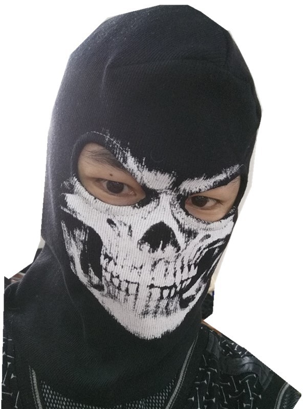 新款爆款批发户外骑行 野战反恐召唤头套幽灵cs骷髅面罩防尘面罩