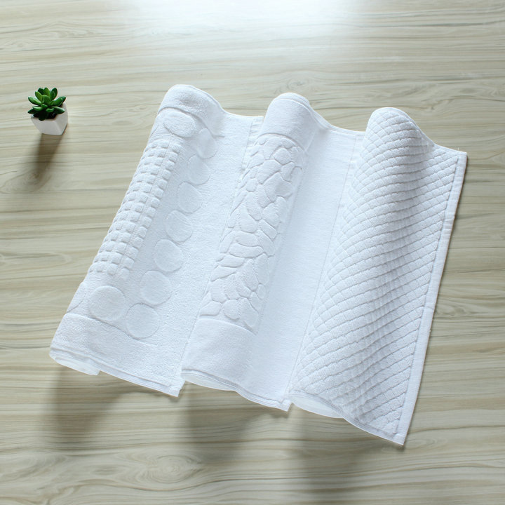 厂家定制地巾纯棉白色酒店地垫 提花防滑加厚地巾 规格齐全加logo