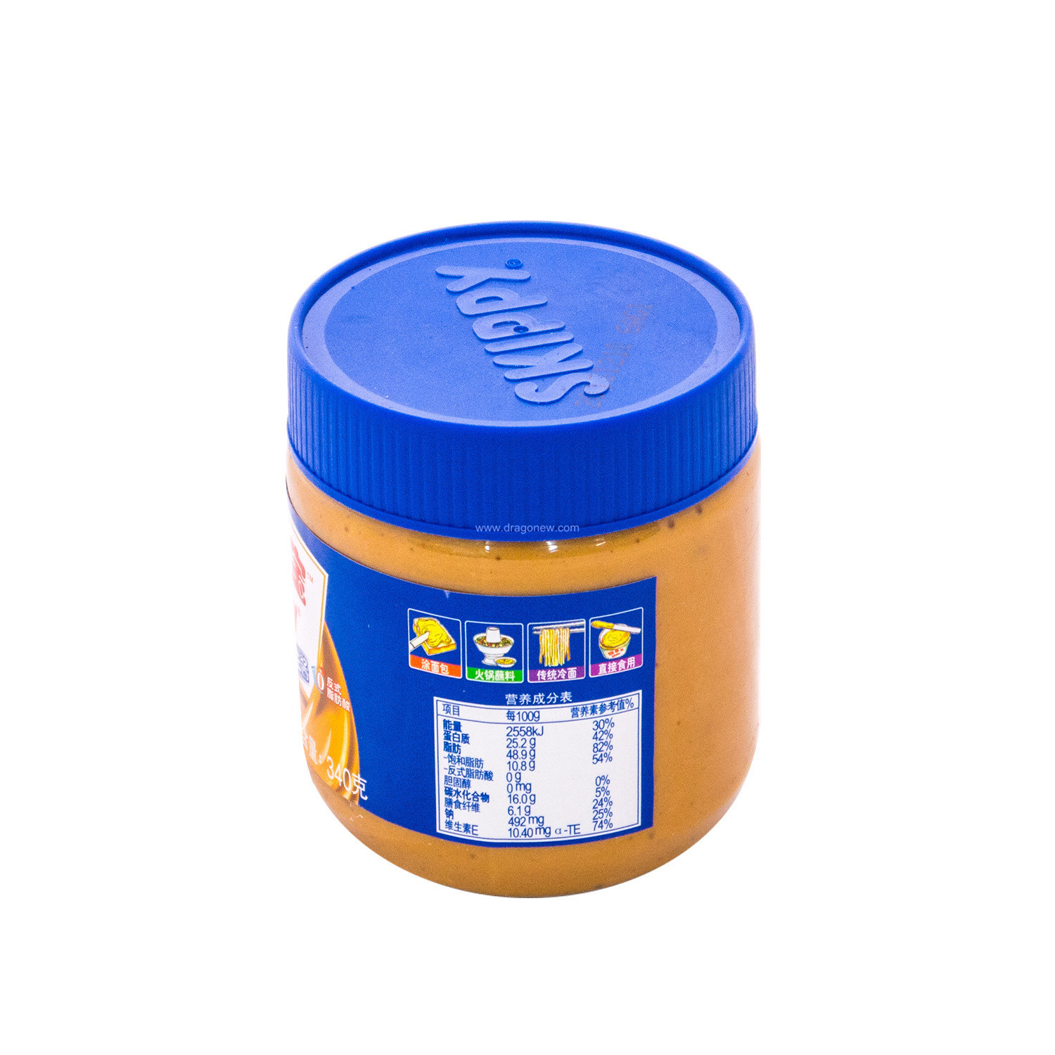 四季宝颗粒花生酱340g涂抹面包饼干伴侣拌面酱火锅调料 早餐酱