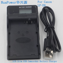 适用于CANON LP-E8 LCD电量显示USB数码充 E8数码相机电池充电器
