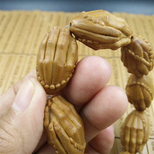 橄榄核雕 橄榄核手串 一心向佛 佛手 手链批发 - 工艺品批发交易网
