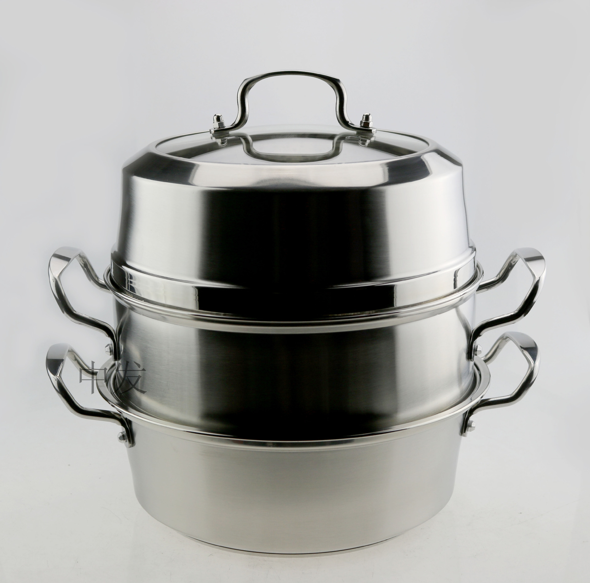 福家宝不锈钢无磁特厚复底二层多用蒸汽火锅蒸煮锅蒸汤锅桑拿锅