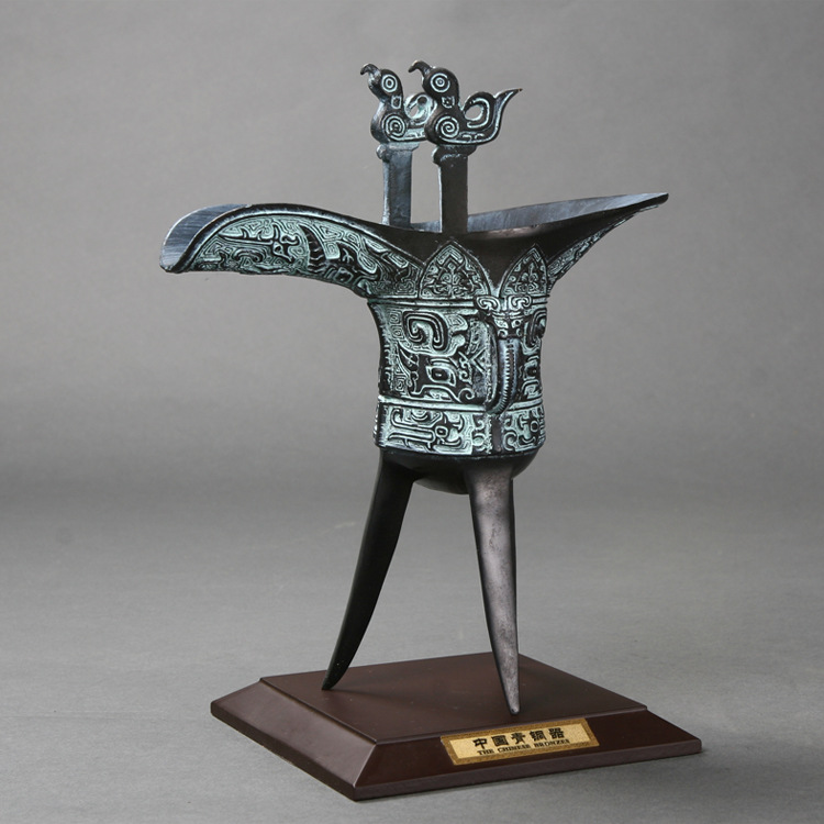 霸王爵仿古青铜器摆件纯铜爵杯酒杯古玩收藏铜艺术品工艺品摆件