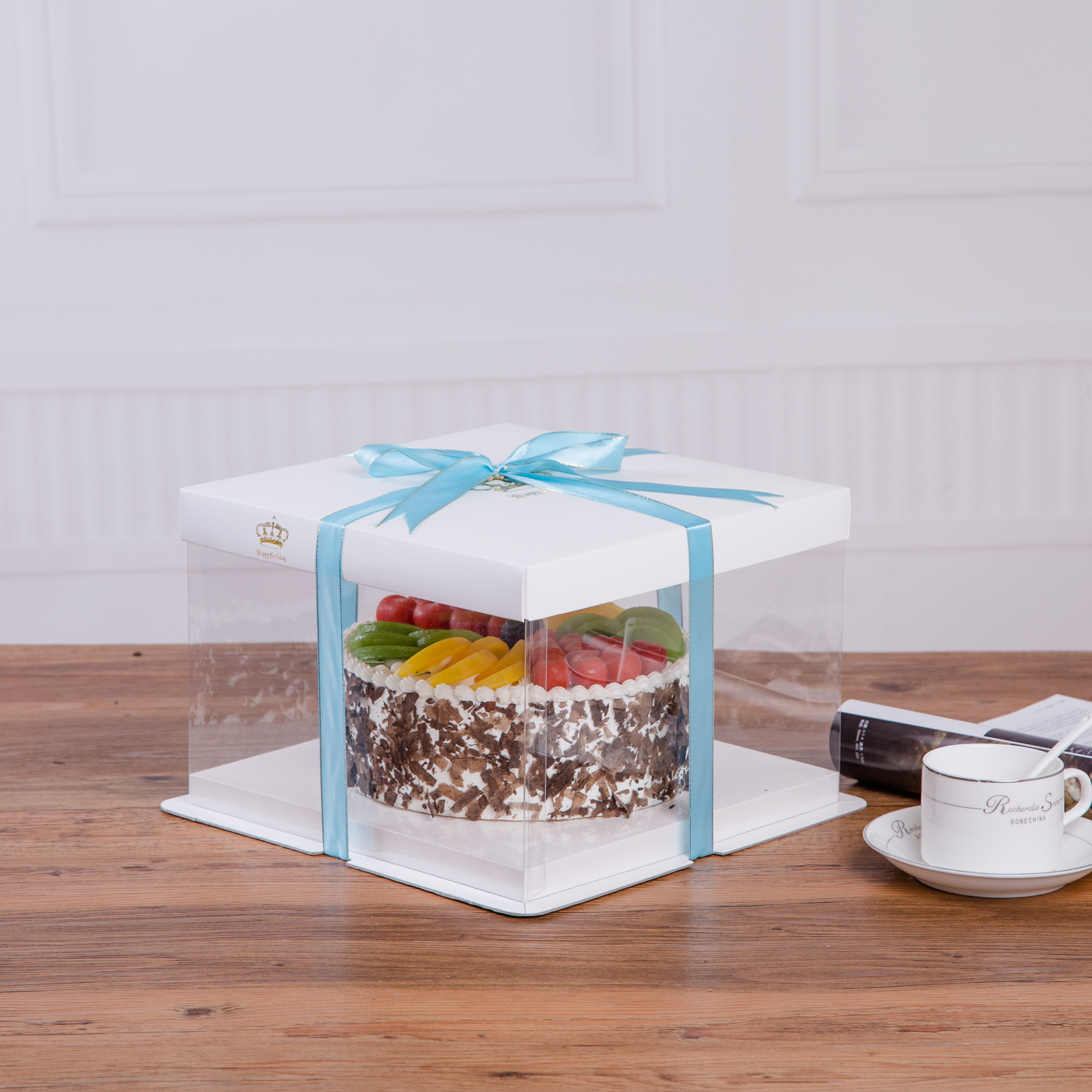 透明pet皇冠盒蛋糕盒透明展示盒6 8