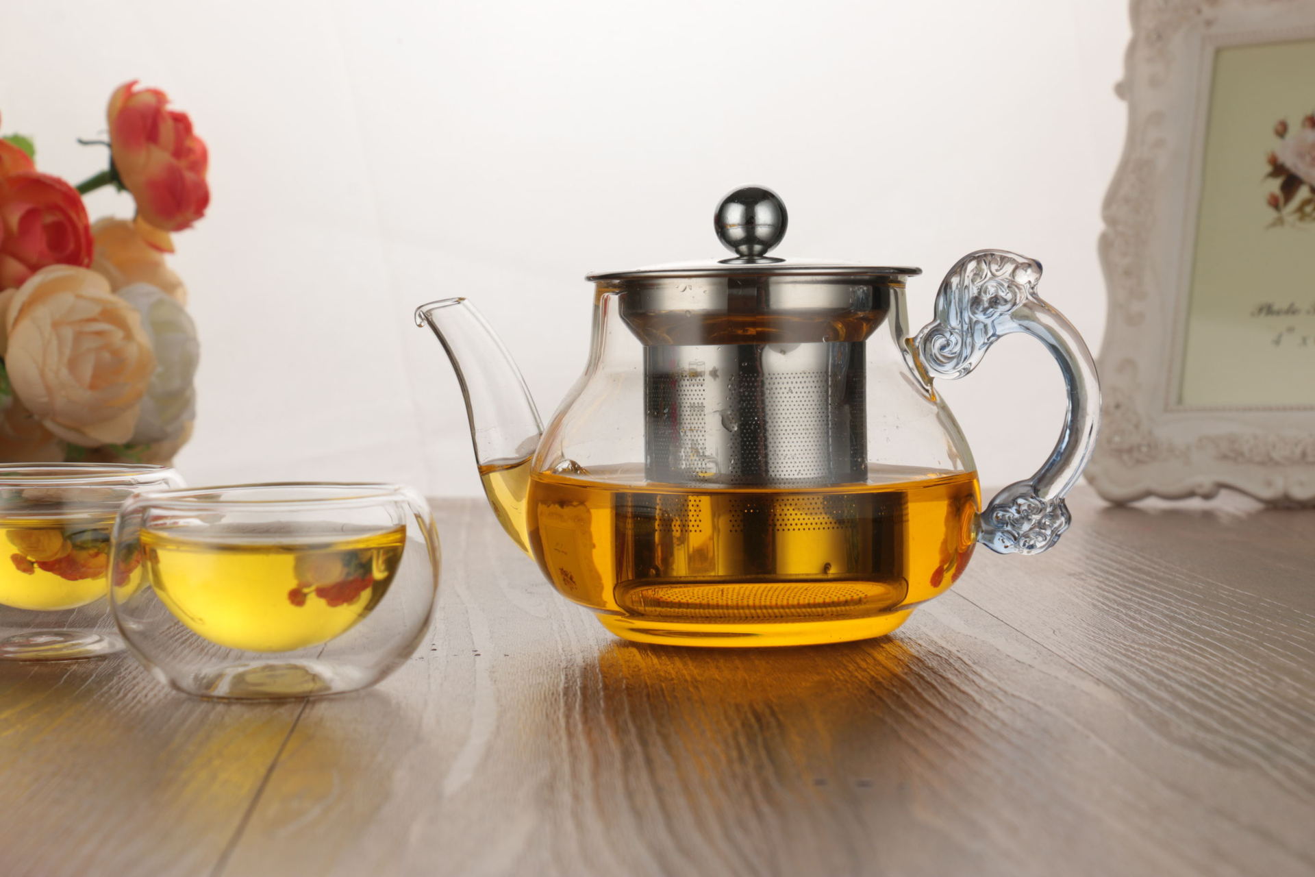 厂家直销功夫壶玻璃茶具玻璃壶耐高温不锈钢内胆过滤泡茶器花茶壶