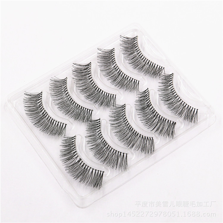 Manufacturer XH-05 New Five Double Pairs of False Eyelashes Natural Long Nude Makeup Eyelashes Multi-Layer Thick Eyelashes