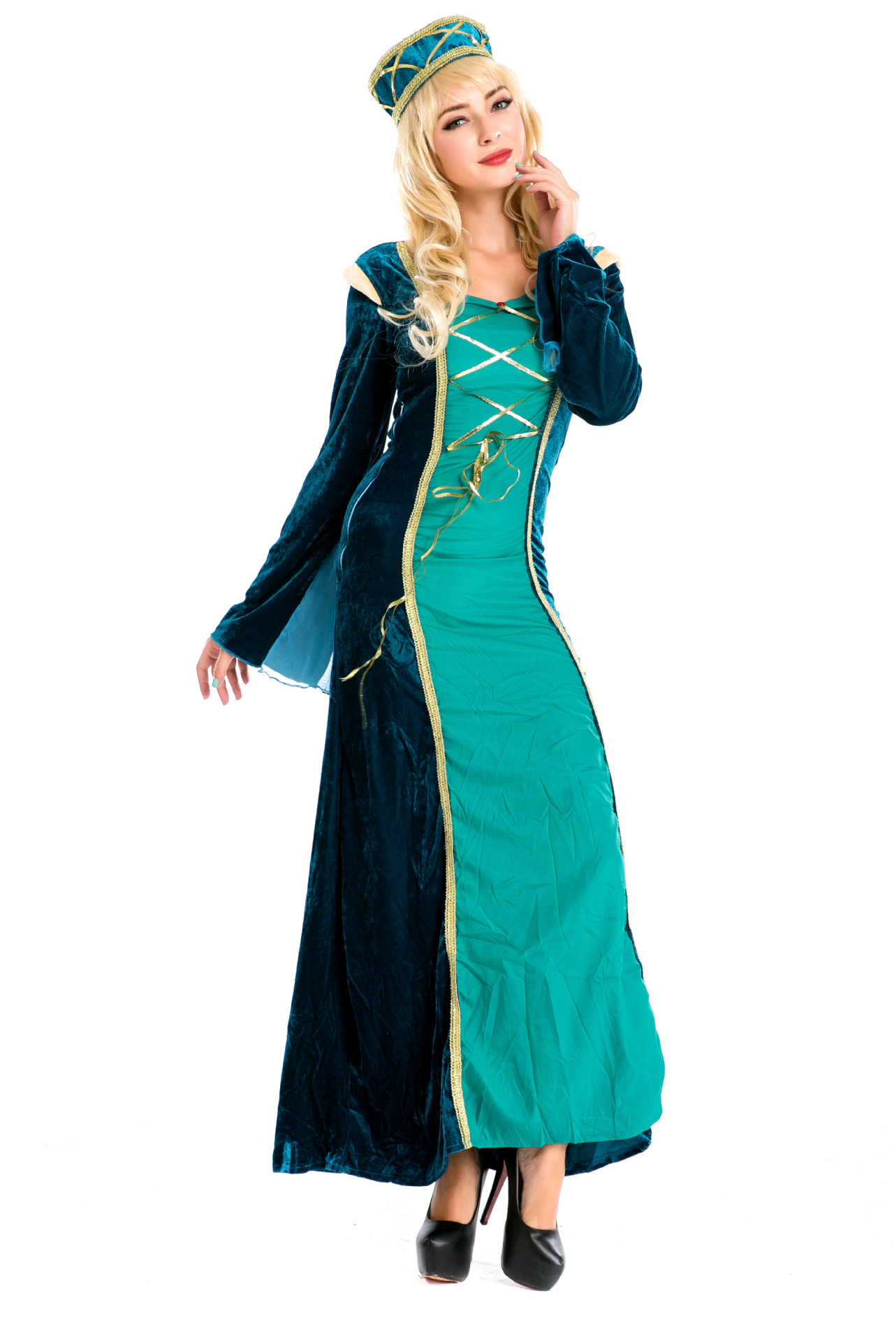 欧美宫廷长裙cos阿拉伯女郎舞台服 民族舞演出服 万圣节女王服