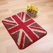 伟丹家居英伦米子国旗超纤涤纶tpe浴室防滑地垫脚垫手工地毯批发