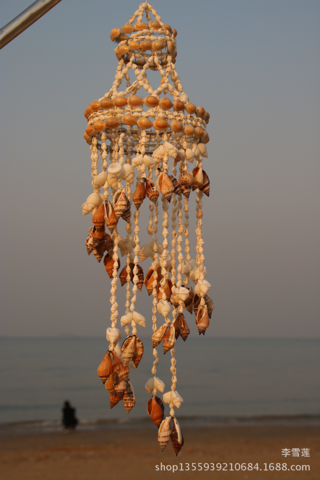 32号进口天然颜色贝壳风铃,地中海贝壳海螺工艺品批发多款混批