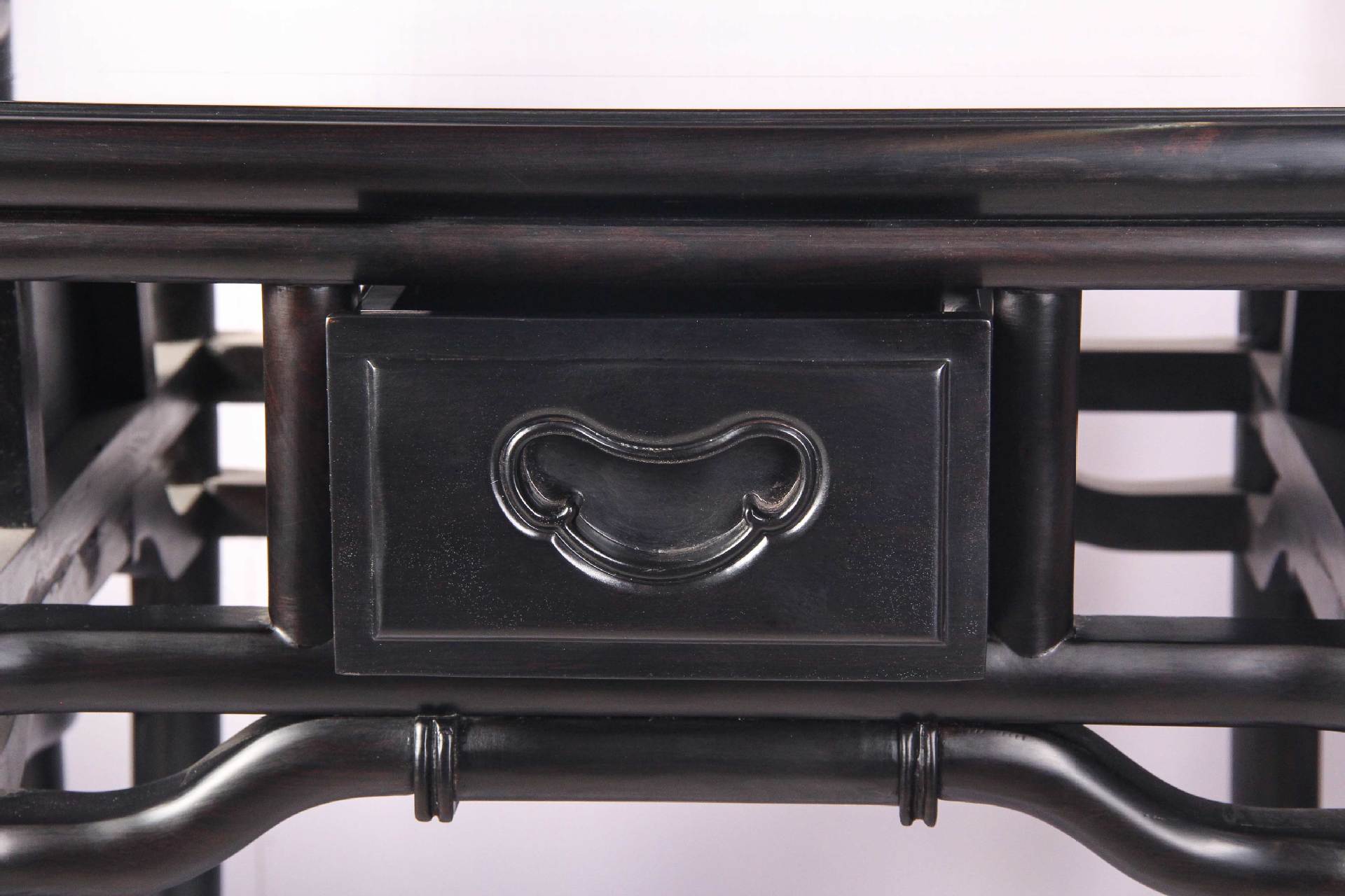 黑酸枝古典鸿运连年靠背椅子组合三件套 黑酸枝红木家具 定制