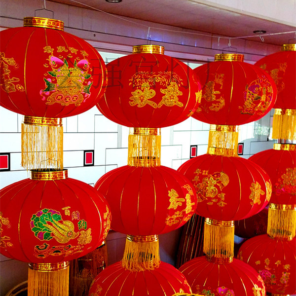 大量灯笼厂家批发植绒布福字阳台结婚户外大红灯笼春节节日灯笼