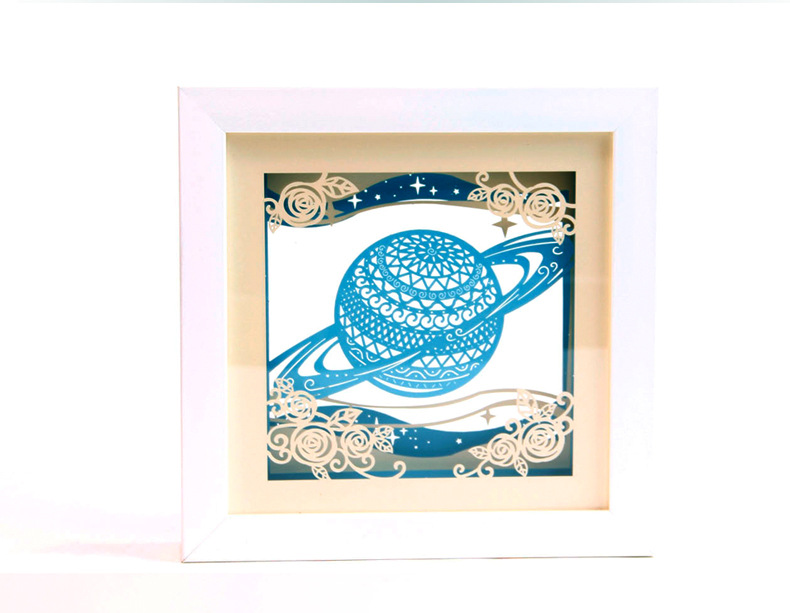 礼道创意家居摆件摆台 新款欧式相框剪纸企业工艺品定制批发星球