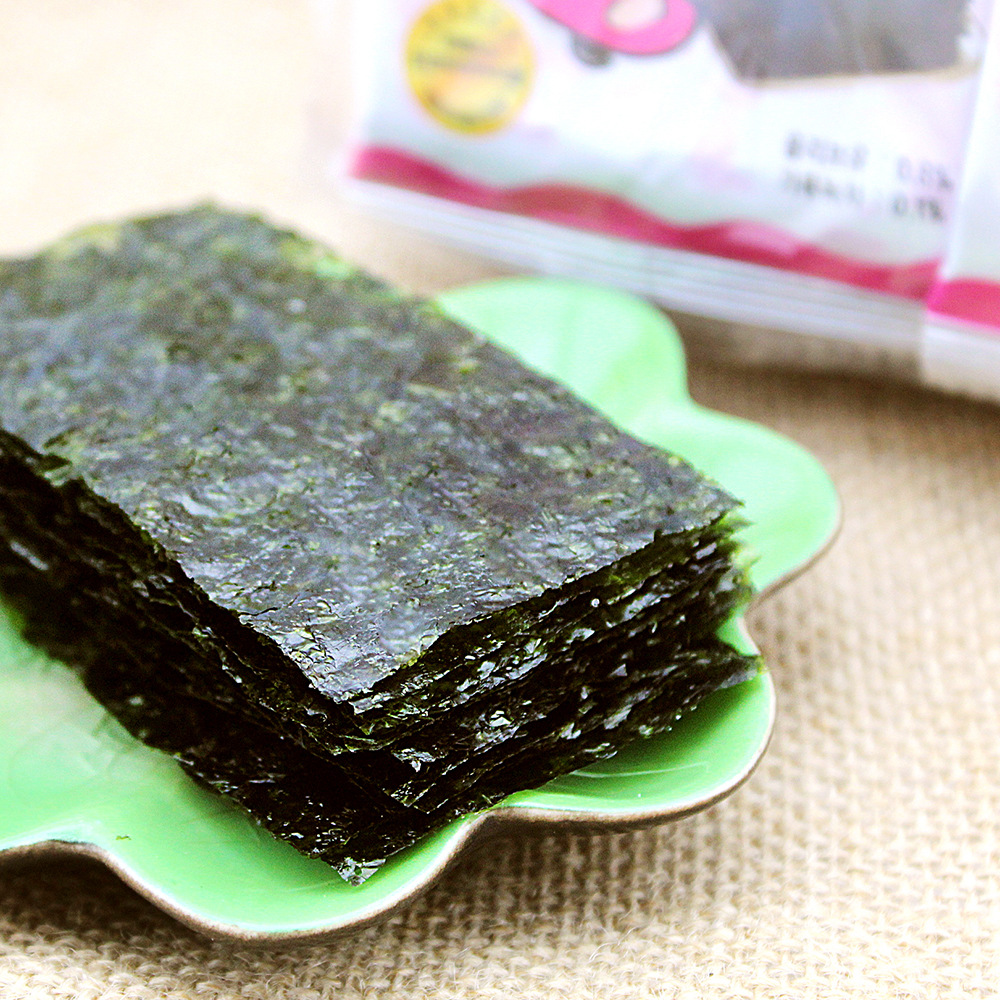 韩国进口海苔 休闲食品 零食批发 韩福10.2烤紫菜16g 海苔即食