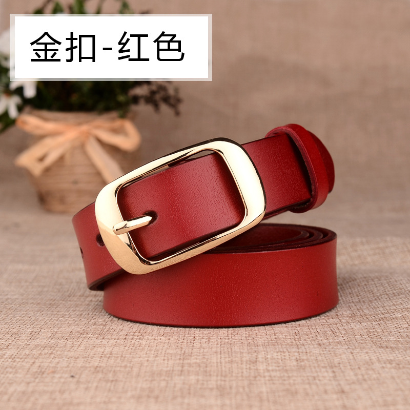 Hot Sale Women's Belt Genuine Leather Women's Genuine Leather Made Korean Belt Decorative Pin Buckle Fashion All-Match Factory Direct Sales