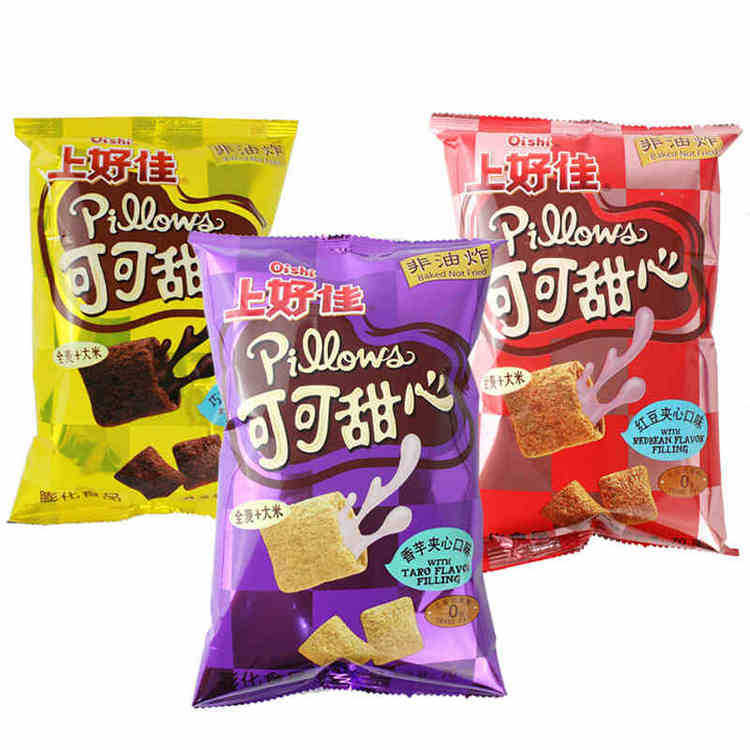 上好佳可可甜心巧克力/红豆/香芋夹心70g 非油炸休闲旅游零食批发