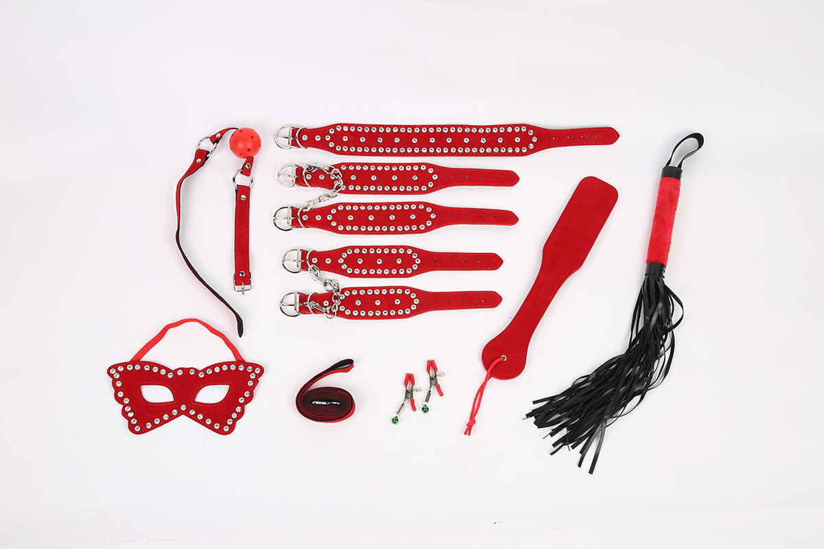 情趣捆绑束缚亮钻八件套装性用品调教刑具女用成人手铐眼罩口塞