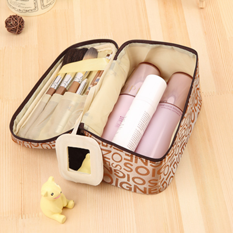 New Women's Lettered Make-up Bag Fashion Square Travel Portable Storage Wash Bag Factory Direct Sales