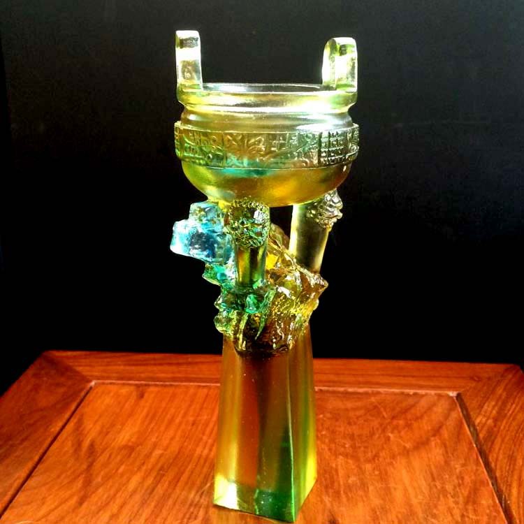 琉璃鼎 华鼎奖杯水晶琉璃工艺品可定制样式古法烧制高档礼品