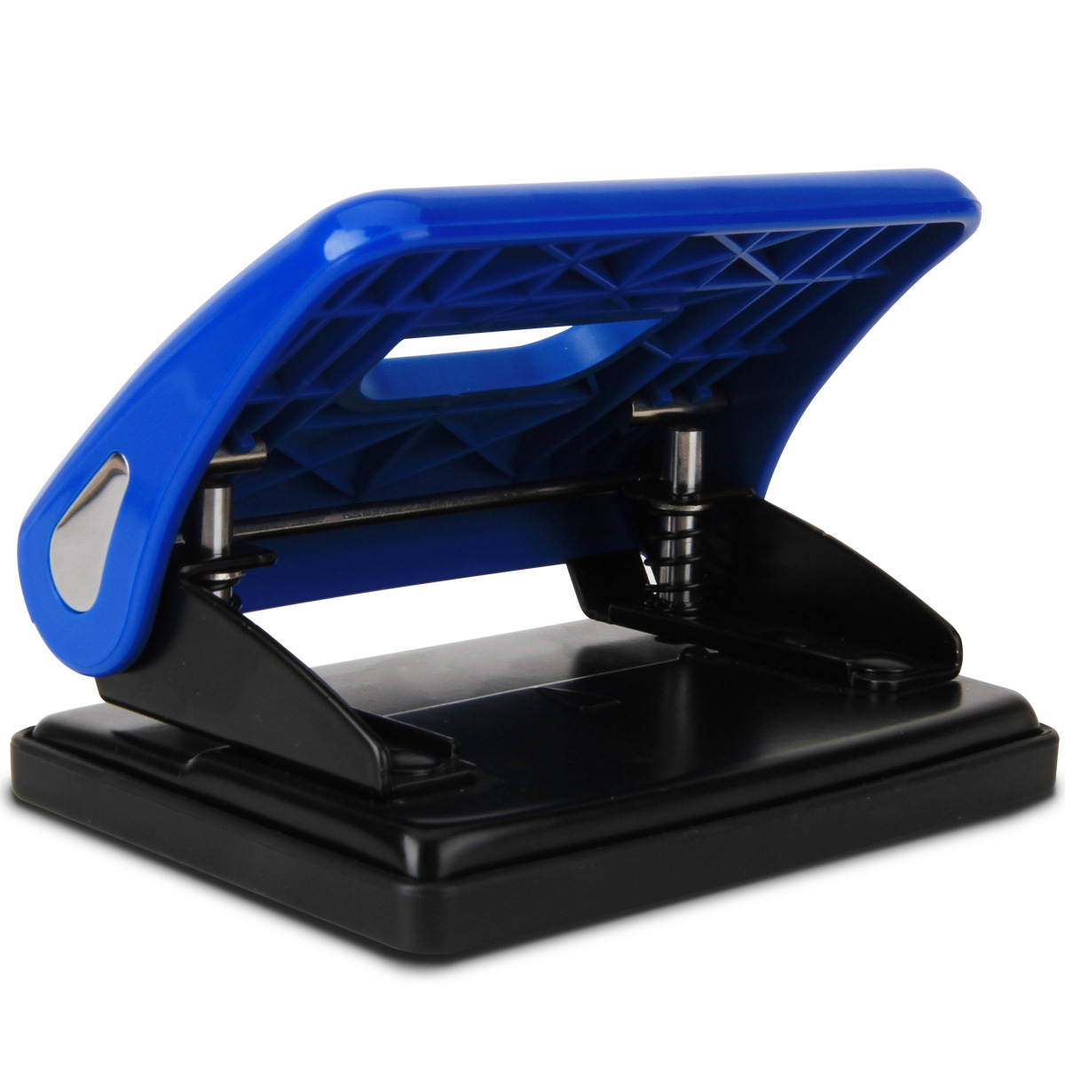 得力0102打孔器文件装订手动二孔打孔机 双孔活页纸张打洞带标尺