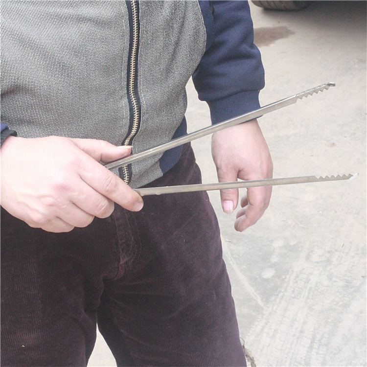 蝶烤香430带磁不锈钢食品夹 面包夹 蛋糕夹 带齿夹