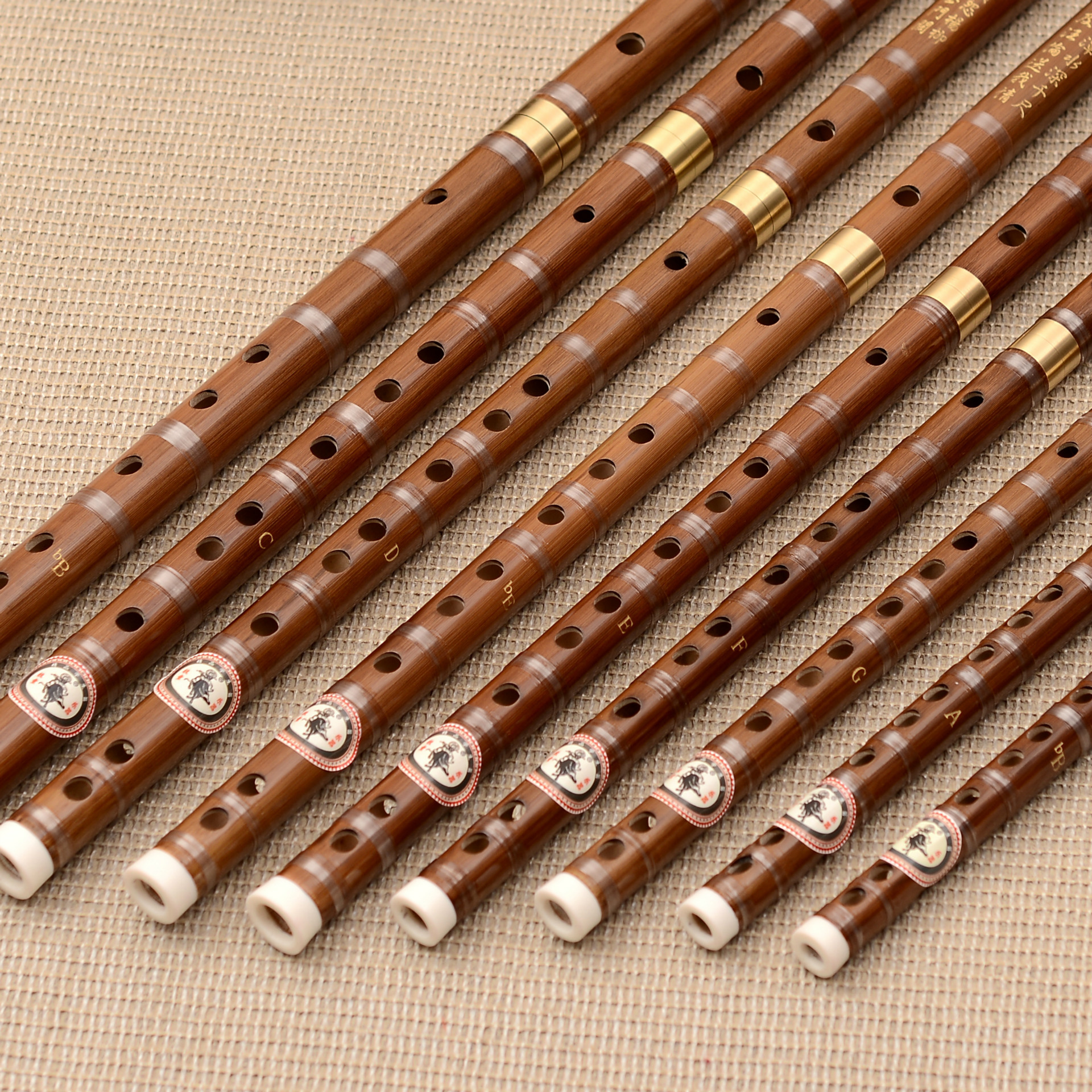 牧童笛子厂家直销精制二节苦竹笛 接铜横笛学生笛子乐器单插笛