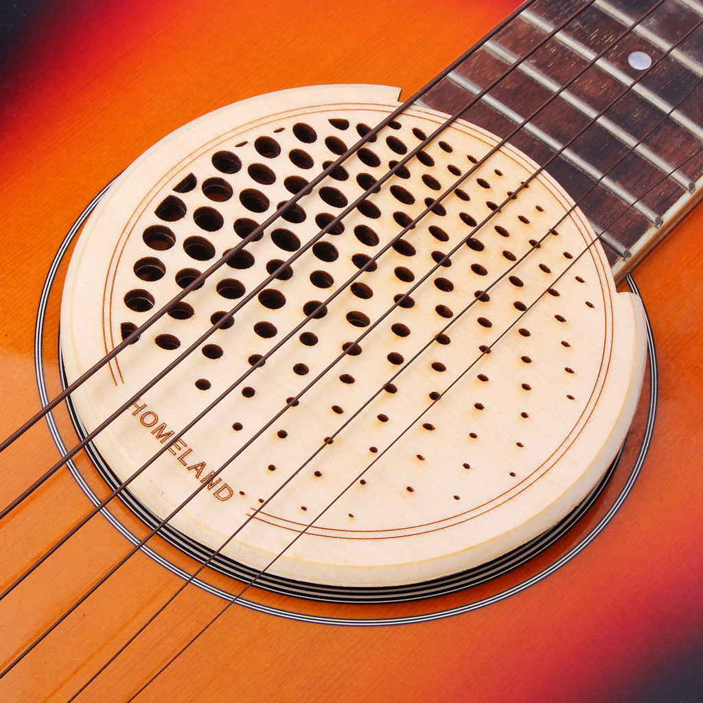 电箱民谣吉他 实木音孔盖 防啸叫 弱音器