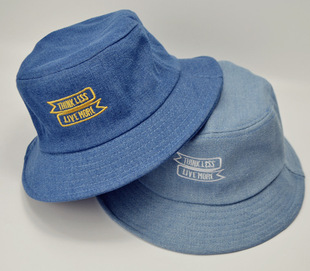 新款休闲时尚文艺青年刺绣字母牛仔盆帽 女士渔夫帽遮阳防晒帽子