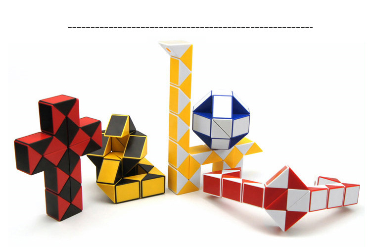 【圣手24段魔尺】圣手魔方弹簧魔蛇魔棒实色拼装多色益智玩具批发