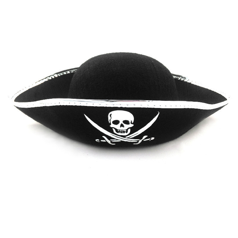 元旦海盗帽杰克船长海盗帽子三角蕾丝边海盗帽子三角海盗帽