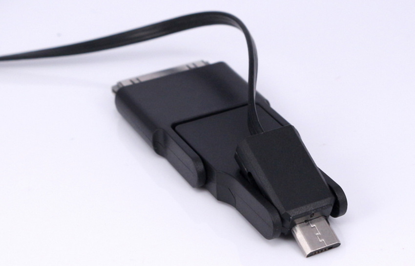 一分三折叠数据线三合一i4/i5手机充电线多功能伸缩充电线