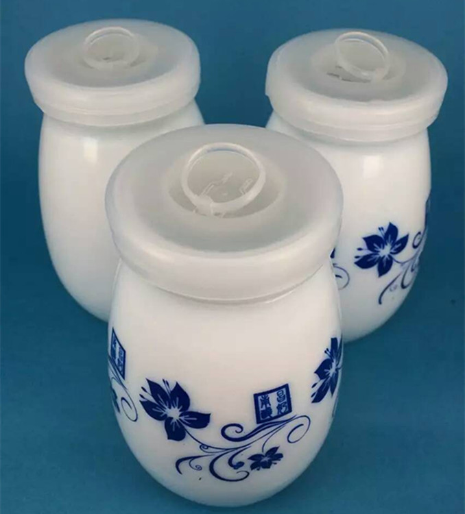 老北京酸奶罐200ml白瓷牛奶瓶 布丁瓶 酸奶瓶带盖 乳白玻璃奶瓶