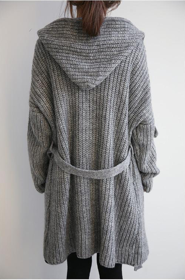 加厚大毛衣开衫外套秋冬季女装宽松粗针粗线