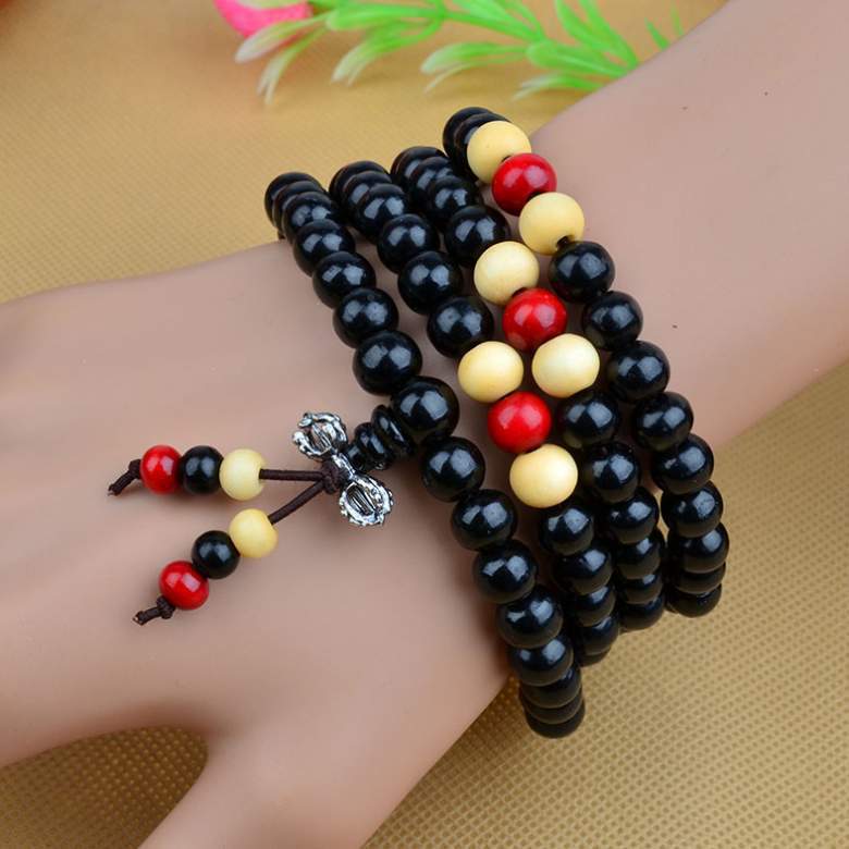 High Imitation Red Sandalwood 108 Chinese Knot Beads Bracelet Stall Supply Taobao Gift Ornament Pterocarpus Santalinus