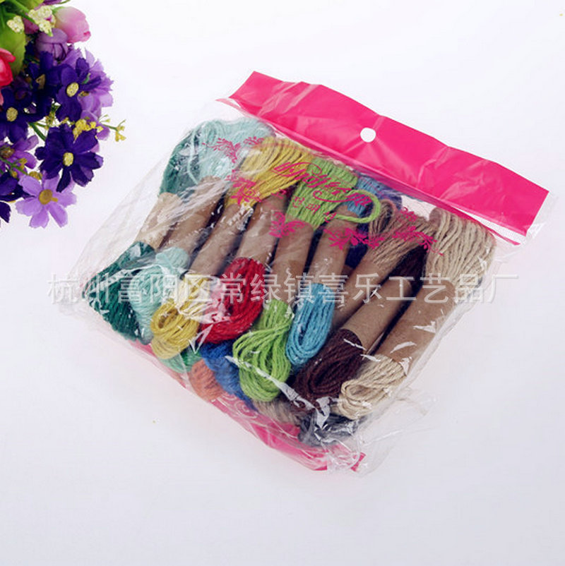 Hemp Rope DIY Accessories Gift Packaging Rope Grid Photo Wall Tag Binding Rope Woven Colored Hemp Rope 3