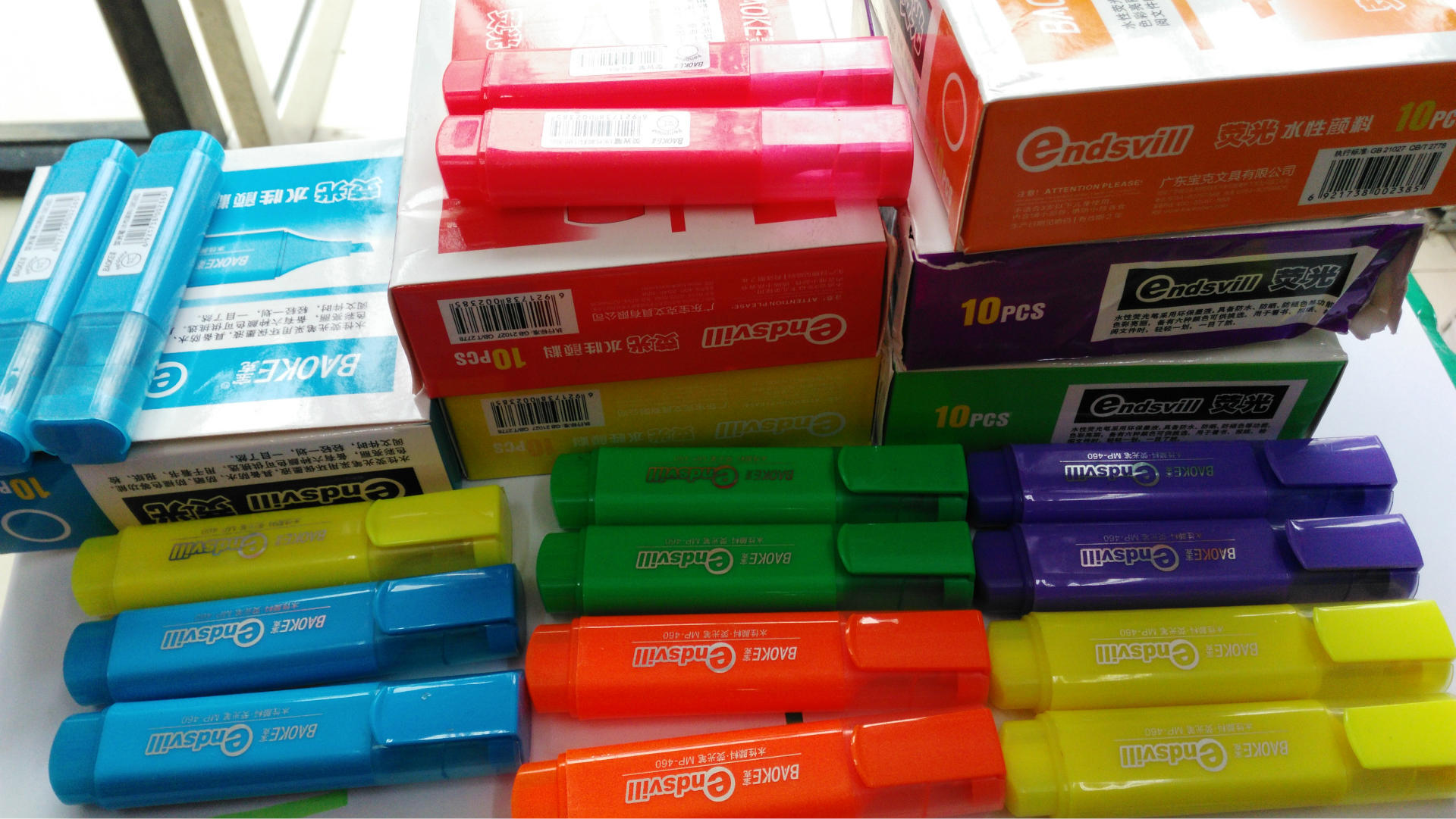 宝克baokemp460水性荧光笔10支盒