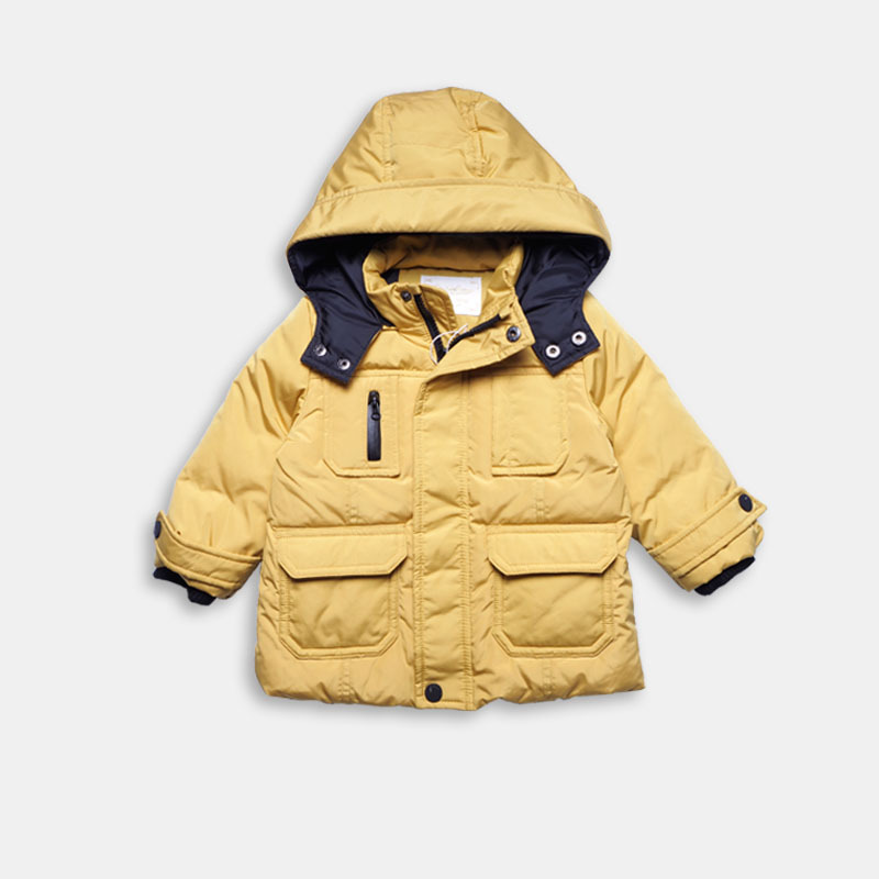 minikidhouse品牌童装2016冬季新款小勇士小童韩版连帽男童羽绒服
