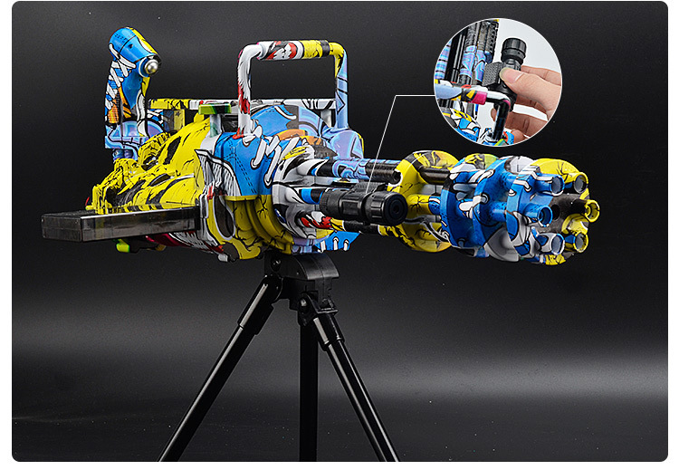 涂鸦加特林电动连发水弹枪儿童玩具枪户外cs彩弹枪机关枪yj.