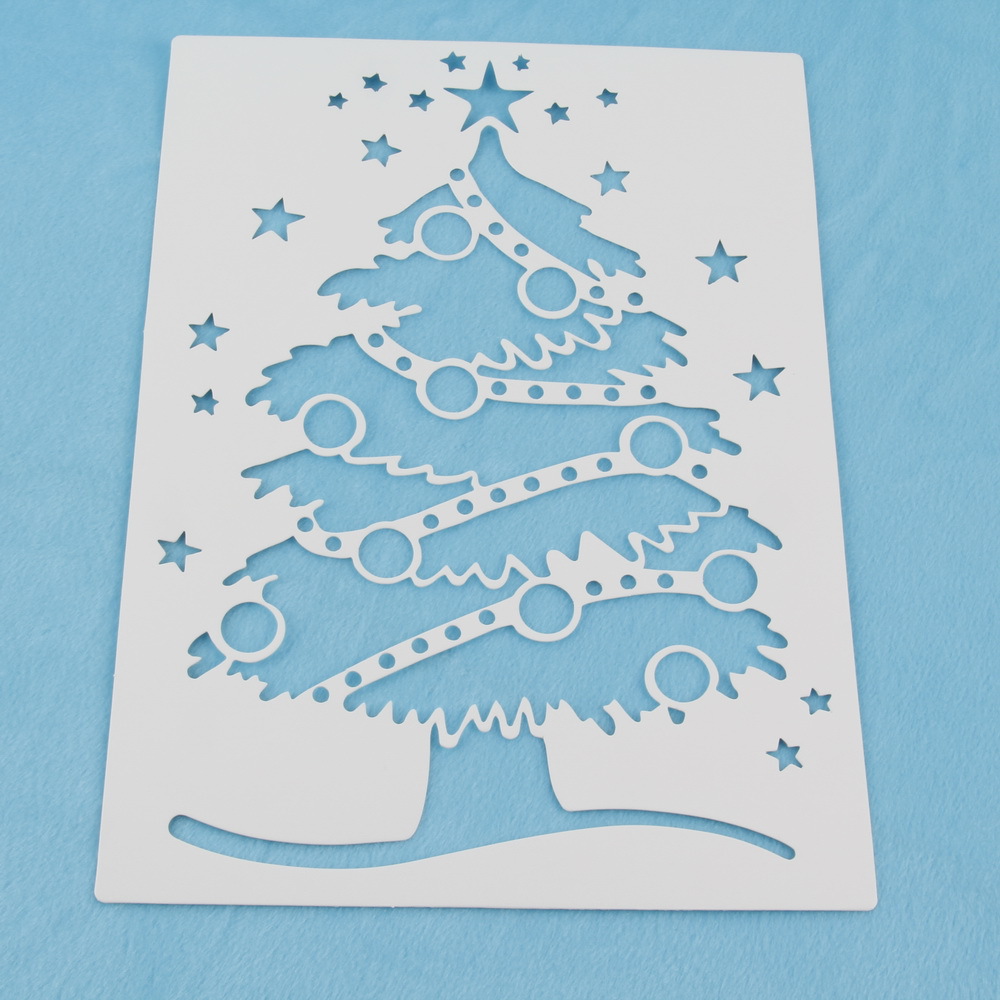 圣诞节喷雪模板 橱窗玻璃装饰喷绘圣诞树纸