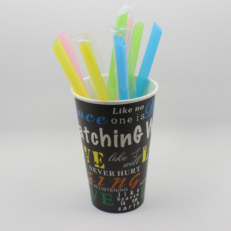 加厚一次性塑料独立包装粗吸管 珍珠奶茶管 100只装硬度超好