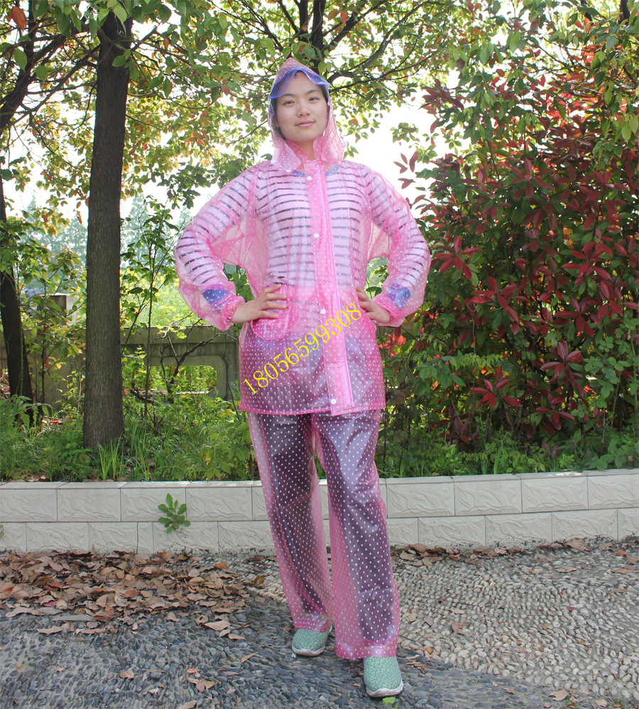 亚豪水晶套装美观透明旅游水世界有口袋雨衣电动摩托自行车雨衣