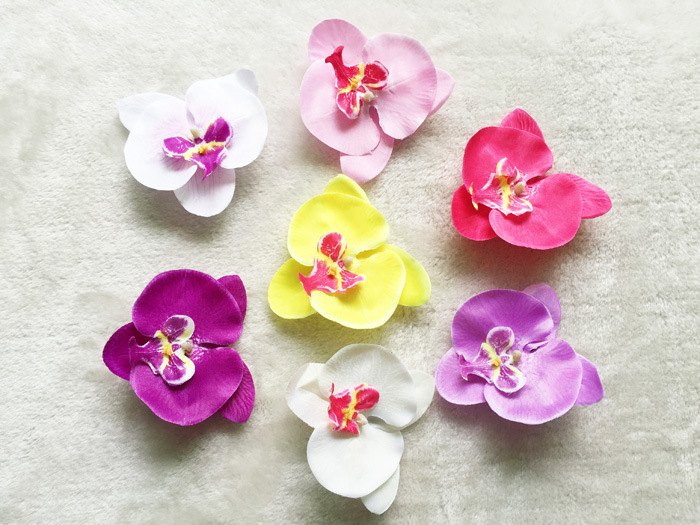 Phalaenopsis Headdress Flower Artificial Orchid Barrettes Side Clip Bridal Headdress Flower Beach Photography Hair Ornaments Large