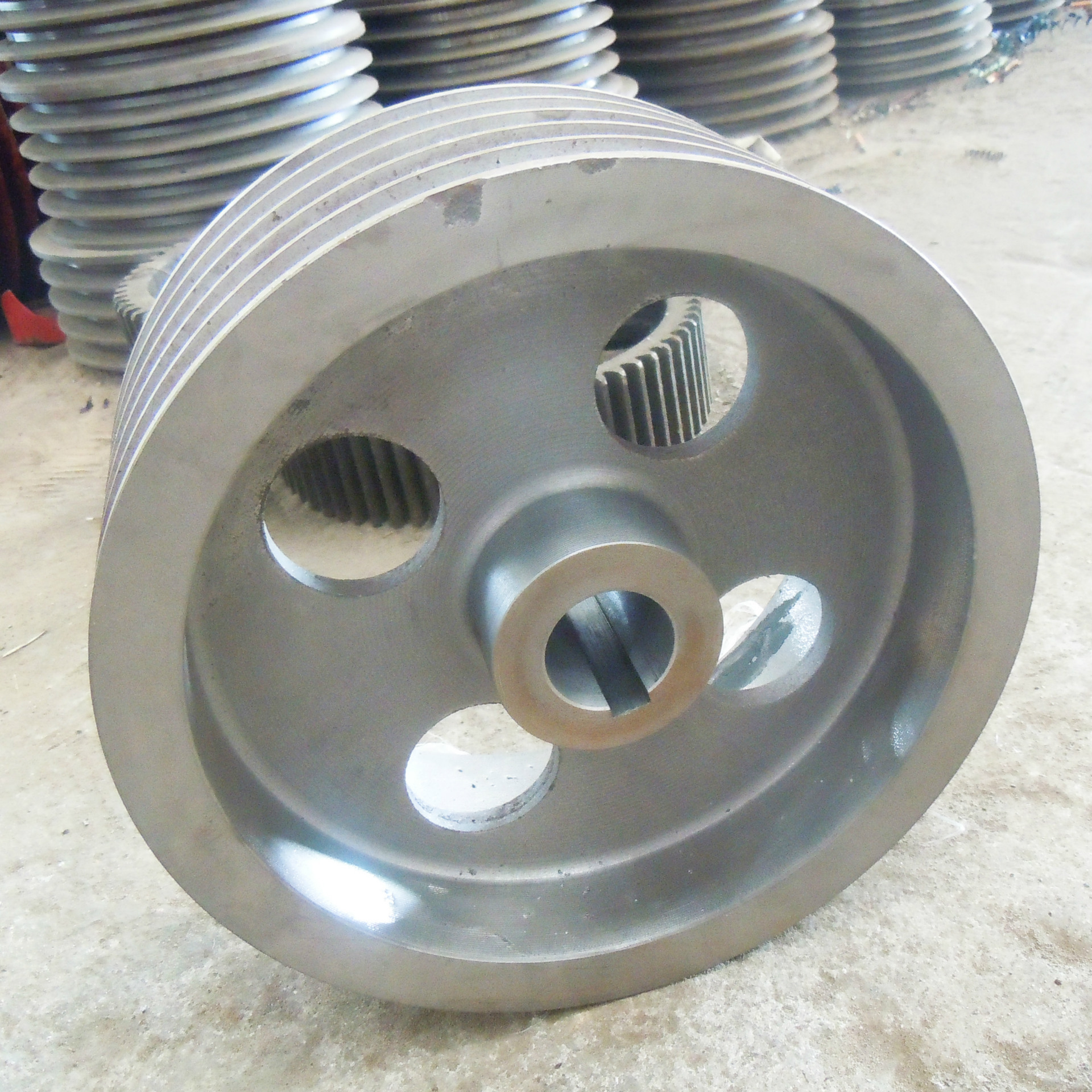 厂家直销js500减速机配件 一轴同步皮带轮 c型五槽皮带轮