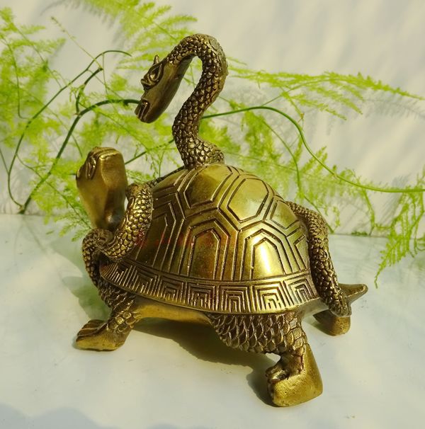 纯铜蛇龟玄武蛇缠龟摆件家居办公室摆件