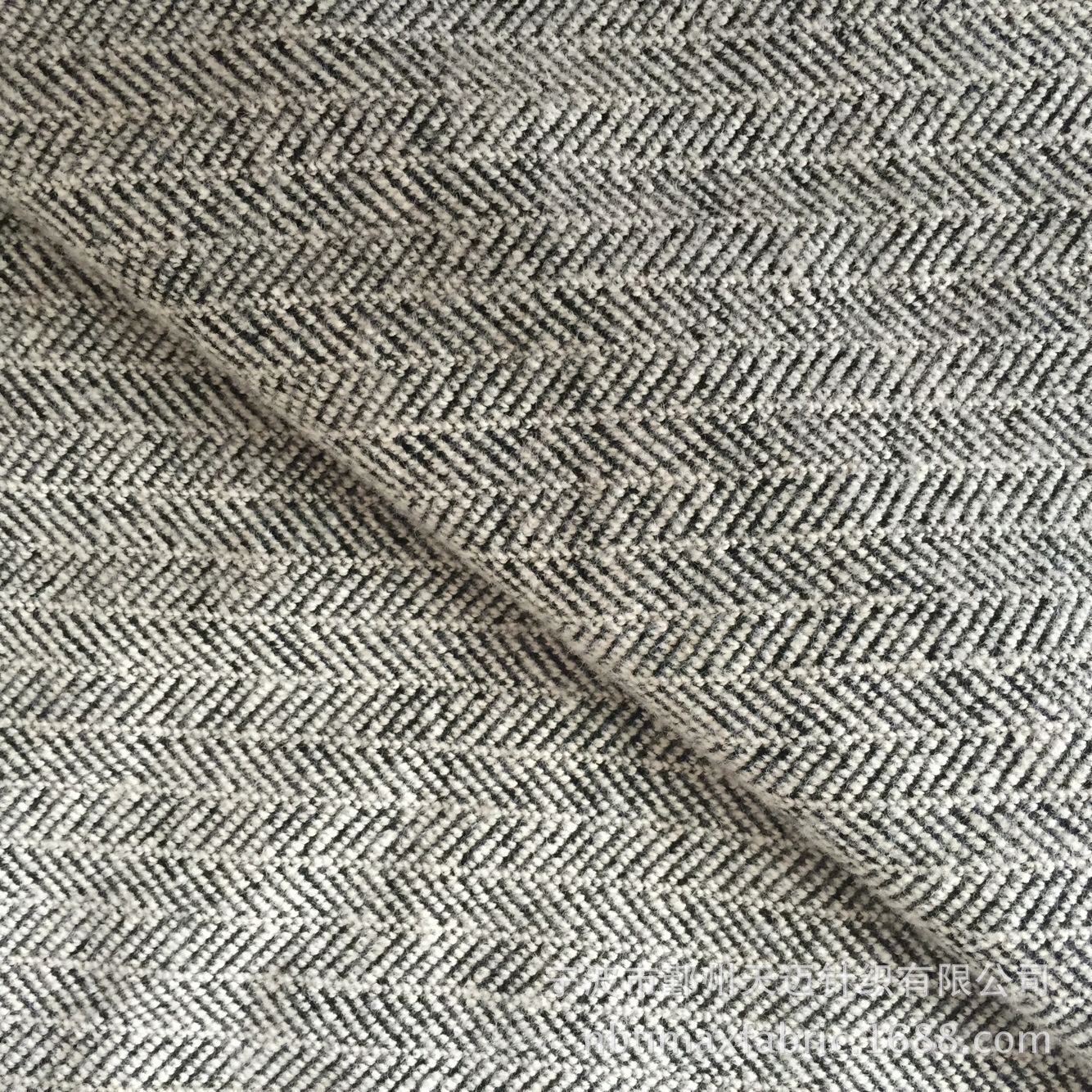 人字纹毛圈布西装面料磨毛毛圈布时尚男装卫衣针织布童装面料