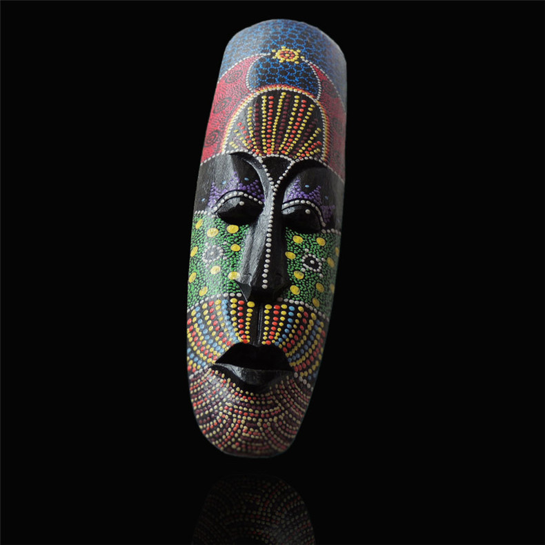 泰国工艺品非洲点彩面具木雕壁饰壁挂实木雕刻挂风格挂件创意复古